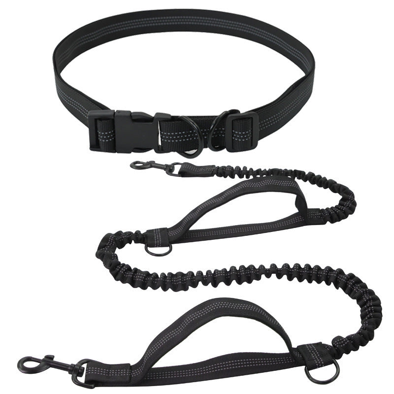 Retractable Hands-Free Dog Running Leash with Waist Belt