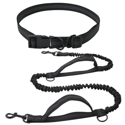 Retractable Hands-Free Dog Running Leash with Waist Belt