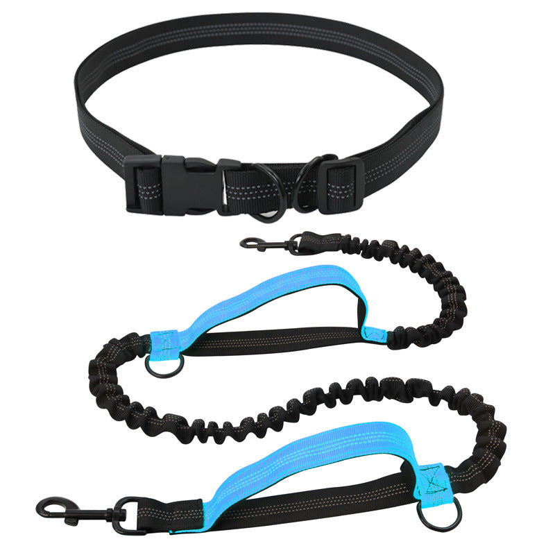 Retractable Hands-Free Dog Running Leash with Waist Belt