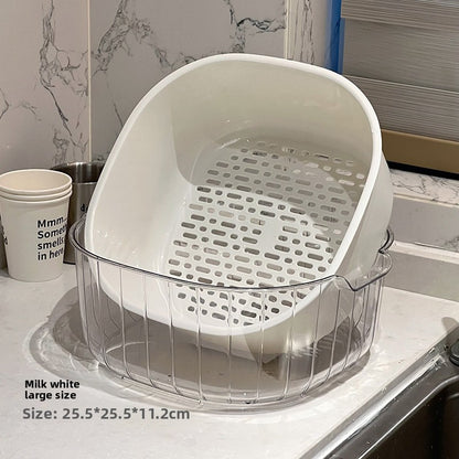 Double Layer Draining Basket for Kitchen and Fruit Storage