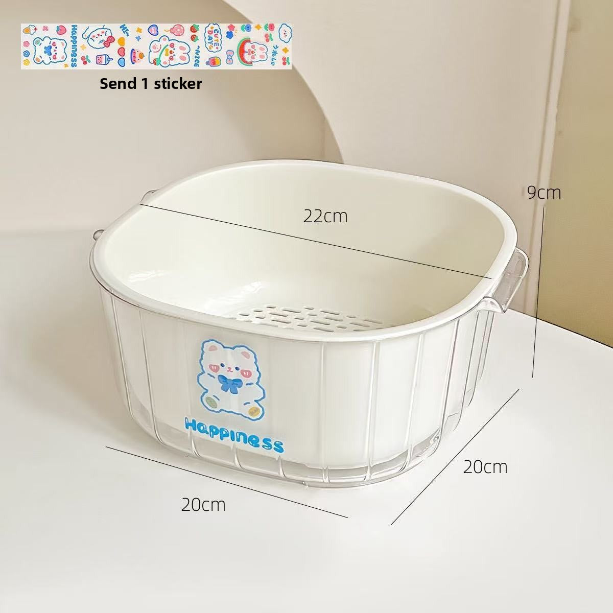 Double Layer Draining Basket for Kitchen and Fruit Storage